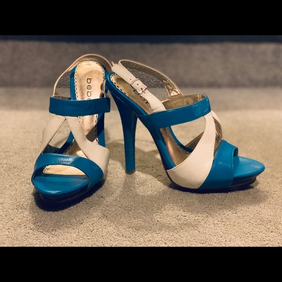 White and Blue Heels - Picture 2 of 2